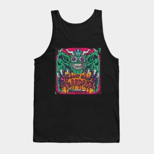 Monster Spooky Teardrop Little Green Devil Tank Top